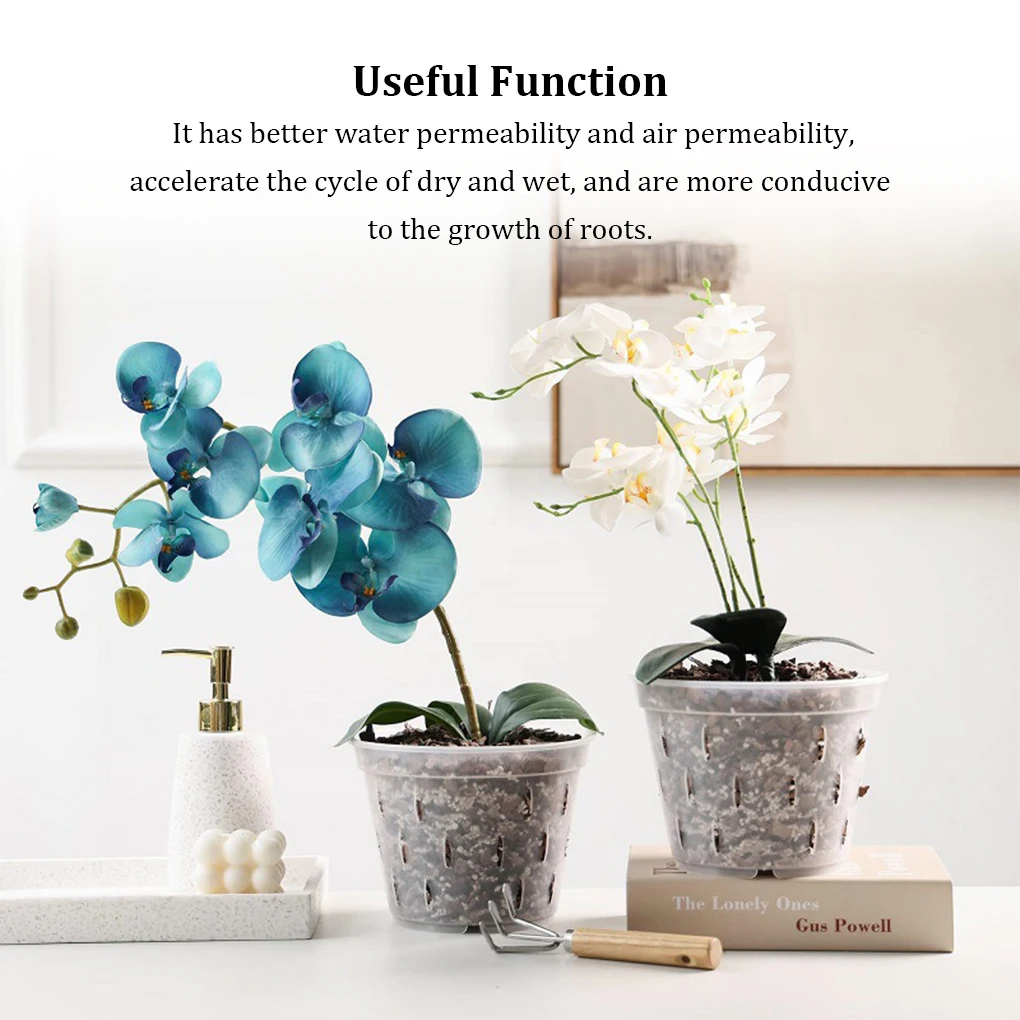 Flowerpot-Garden-Planter-Drainage-Pots-with-Holes-Clear-Orchid-Baskets-Plastic-Ornaments-Breathable-Container-Accessory.jpg Virágcserép Kerti Ültetvényes Vízelvezető Edények Lyukakkal Tiszta Orchidea Kosarak Műanyag Díszek Lélegzetelállító Tartály Kiegészítő - Image 5