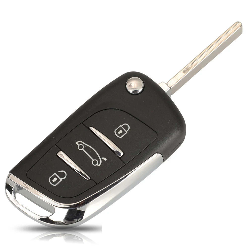 Jingyuqin 3-Button Flip Folding Remote Car Key Shell Case