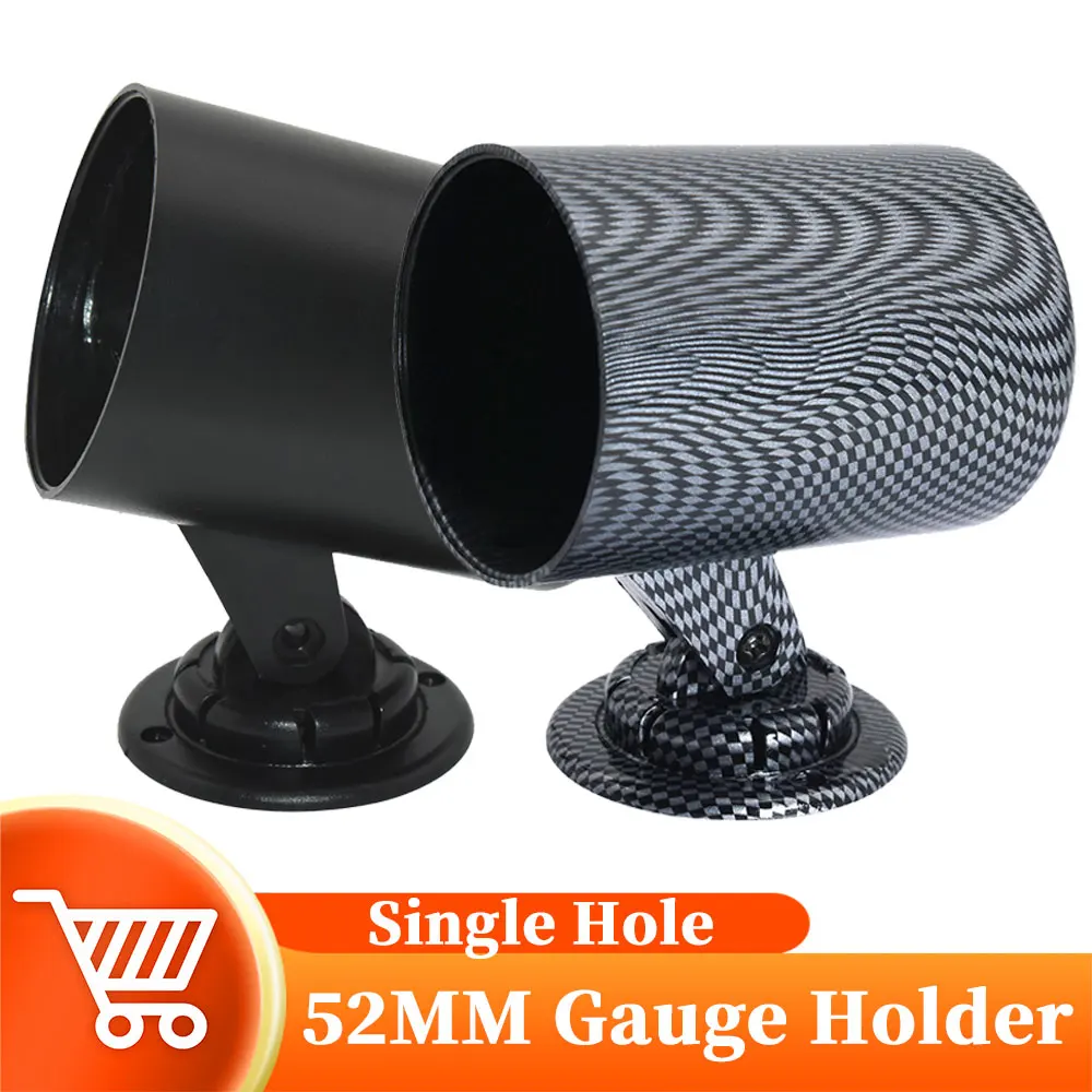 52mmCarGaugeHolderUniversalBlackCarbonBlackSingleHolePlasticGaugePodForRPMWater.jpg