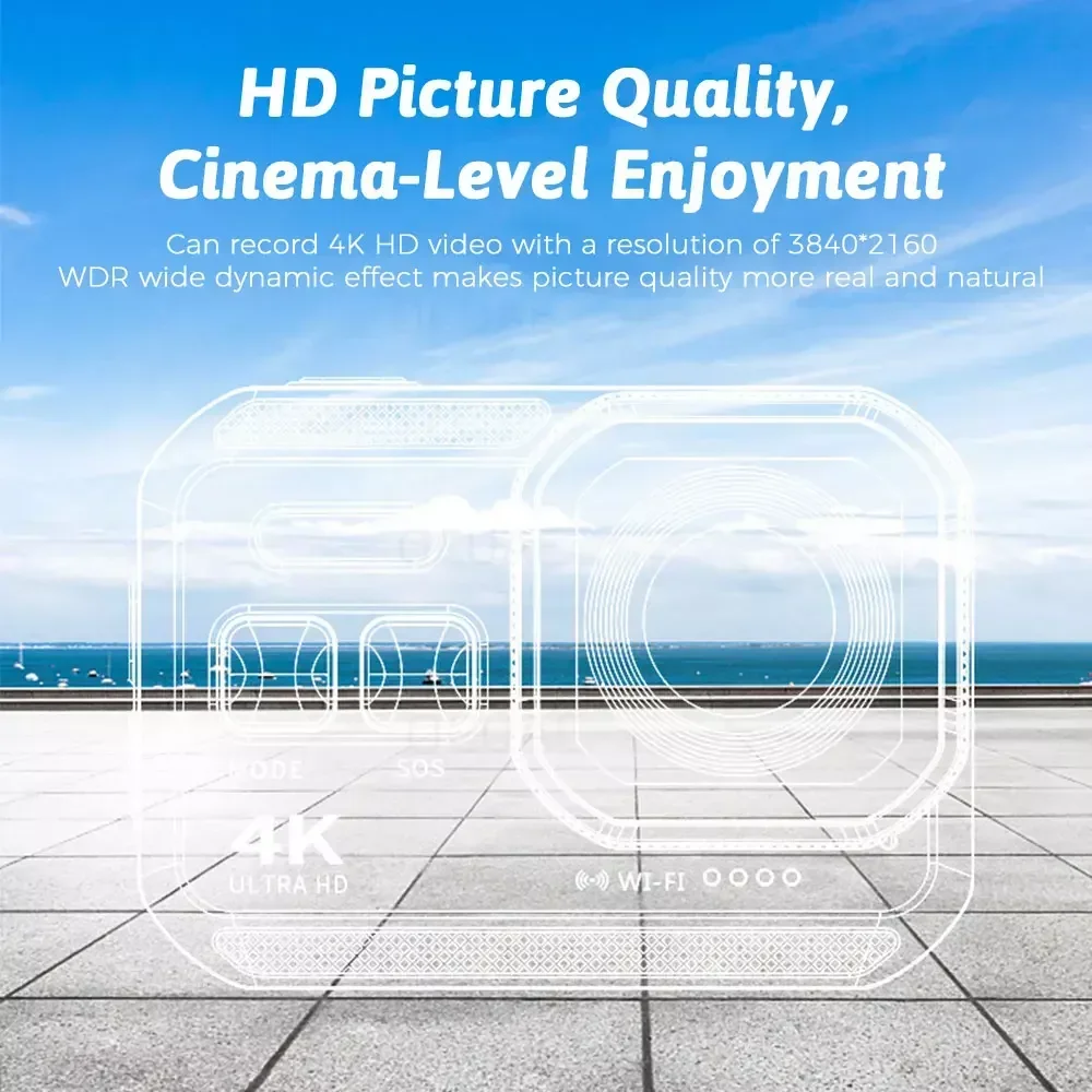 4K HD 60FPS Mini Camera Wifi Outdoor Sport 170° Wide Angle Action Kam Waterproof