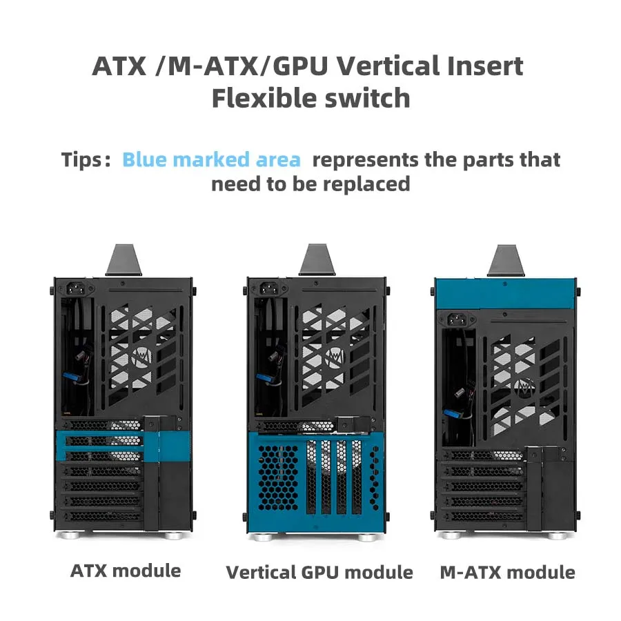 메카닉 마스터 컴퓨터 케이스, C34Plus 데스크탑 유닛 박스, 측면 투명, 유연하고 편리한 알루미늄 PC 큐브, 미니 조립