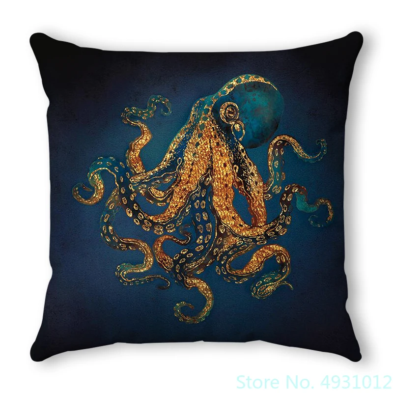 

Deep-sea Animal Squid Monster Cushion Cover Pillow case Sofa Car Decorate Polyester 45x45cm Nap Pillowsham Baby Kids Gift