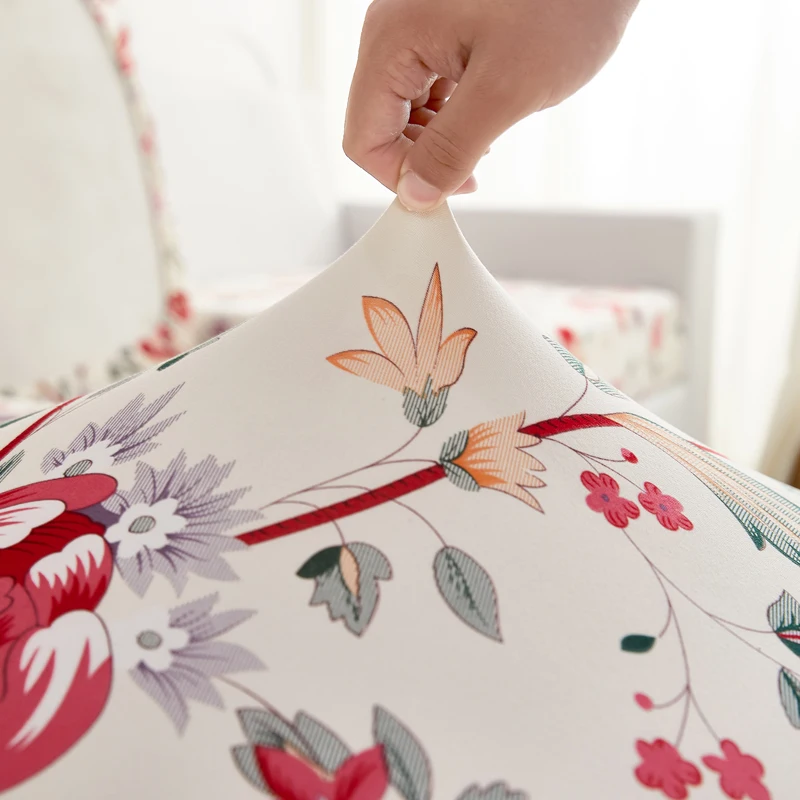 new floral printed stretch sofa seat cushion cover backrest cover protector for couch sofa cover L shape chaselong slipcovers 3