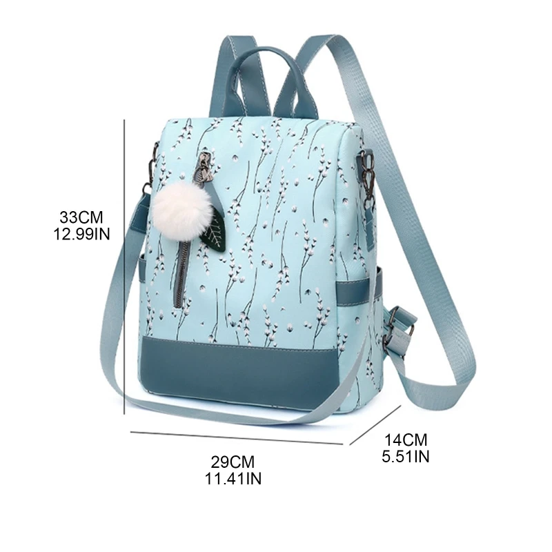 Women Backpack Female Teenage Girls School Bags Fashion Flower Print Ladies Travel Daypack Casual Shoulder Bag