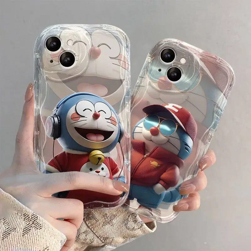 Doraemon Wave Clear Case Per Samsung Galaxy S23 S22 S21 Ultra Plus S20 Fe A73 A72 A71 A54 A53 A52 A51 A50 A50S 4G 5G Soft Cover