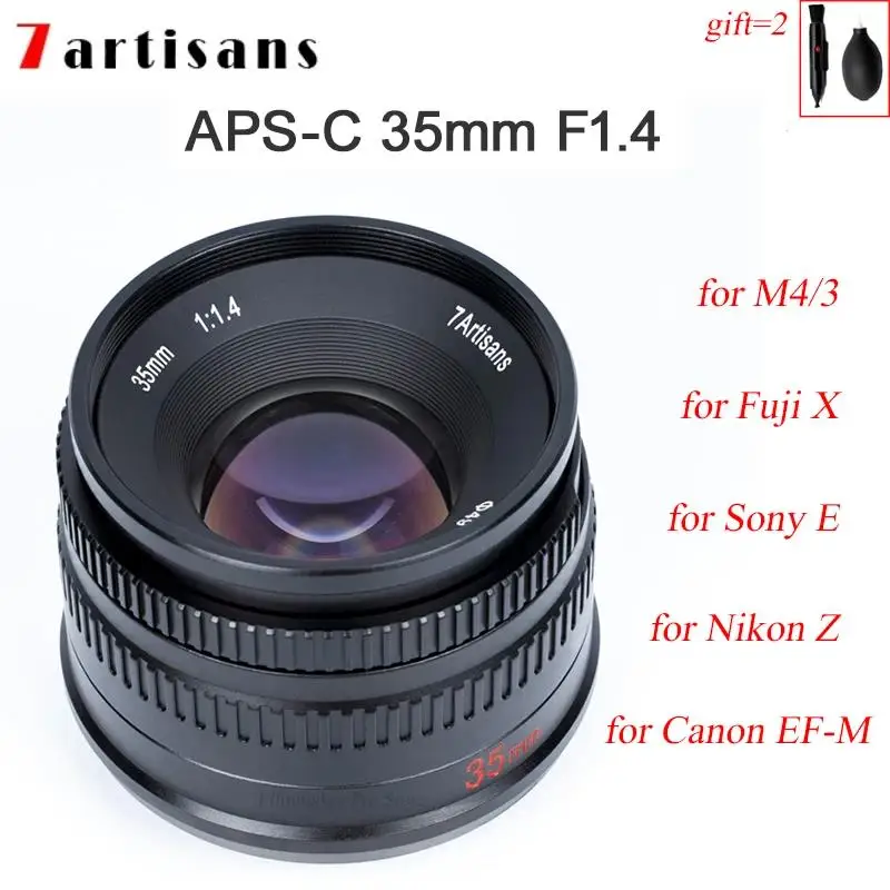 

7средное ручное Foco MF Lente da Camera, 35 мм, F1.4, APS-C, Sony E, Fujifilm, Fuji X, Nikon Z, ZFC, Olympus, M4, EF-M, suptig