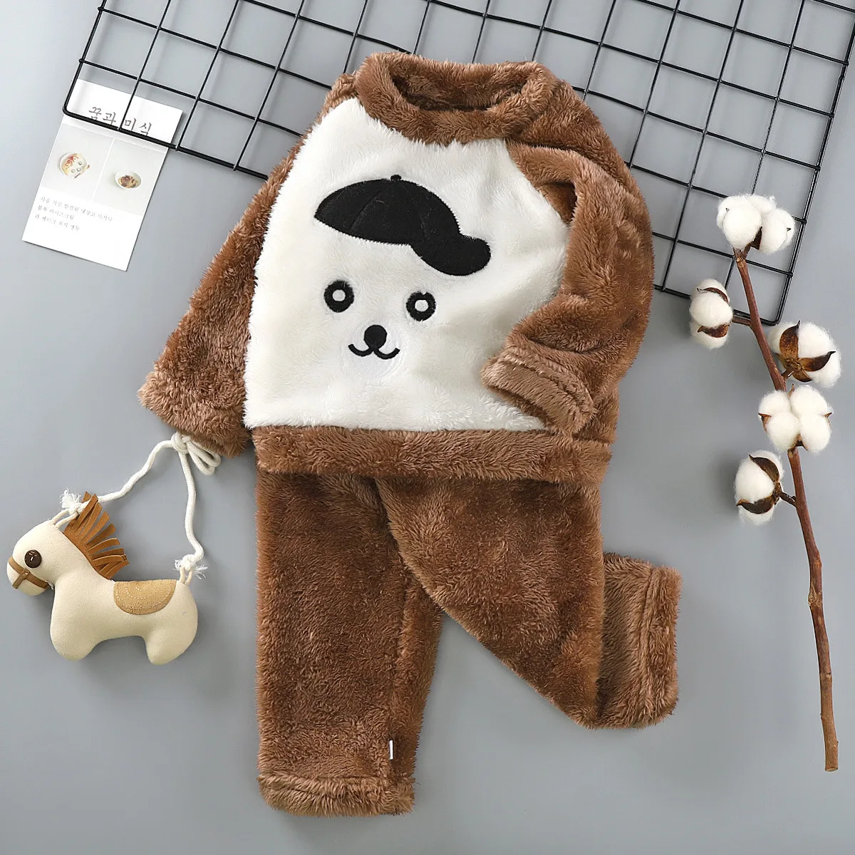 2021 New Winter Kids Pajamas Sets Warm Pyjamas For Boys Thicken Girls Sleepwear Flannel Fleece Baby Thermal Homewear Set 3-10Y custom pajama sets	