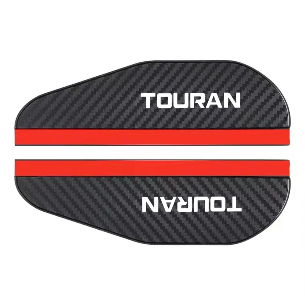 2Pcs Carbon Fiber Car Rearview Mirror Eyebrow Rain Cover for VW TOURAN logo car accessories