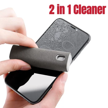 2 In 1 detergente per schermo del telefono Spray Computer schermo del telefono cellulare strumento di rimozione della polvere panno In microfibra per iPhone iPad Apple Polish
