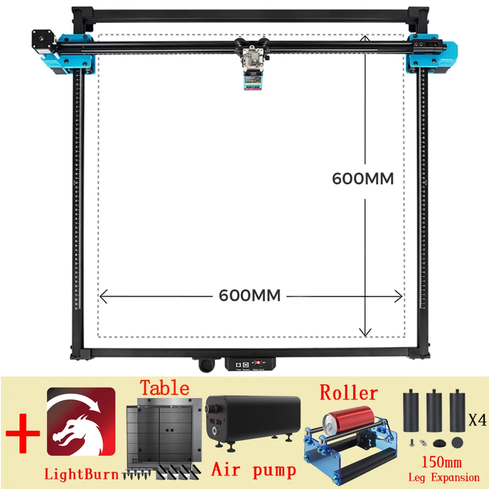 TwoTrees 600x600 مللي متر CNC الليزر حفارة 40 واط/80 واط TTS-55 PRO/TTS-10 PRO المعادن ماكينة الحفر بالليزر الخشب آلة قطع الجلود