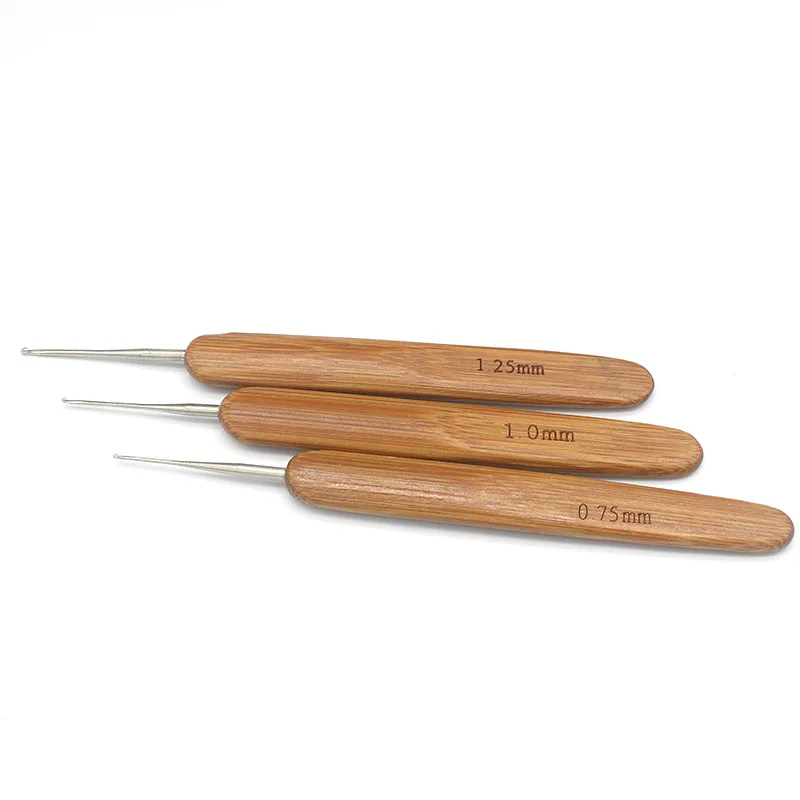 헤어 브레이드용 레게머리 크로 셰 뜨개질 후크 세트, 바늘 크기, 패키지 당 10 개, 0.75mm-3mm