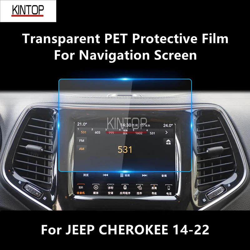 

Прозрачная ПЭТ Защитная пленка для экрана навигации для JEEP CHEROKEE 14-22, аксессуары для защиты от царапин