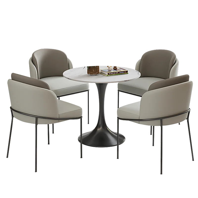 

Light Luxury Sales Office Negotiation Table and Chair Combination Simple Leisure Reception Area Small round Table