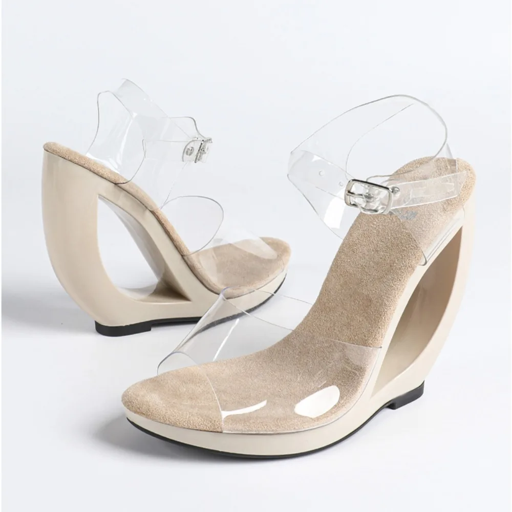 Eilyken Summer Design PVC Transparent Women Sandals Fashion Hollow Out Buckle Strap High Heels Wedding Party Shoes S38e8aab6f155491c8d59189d3576e21aD