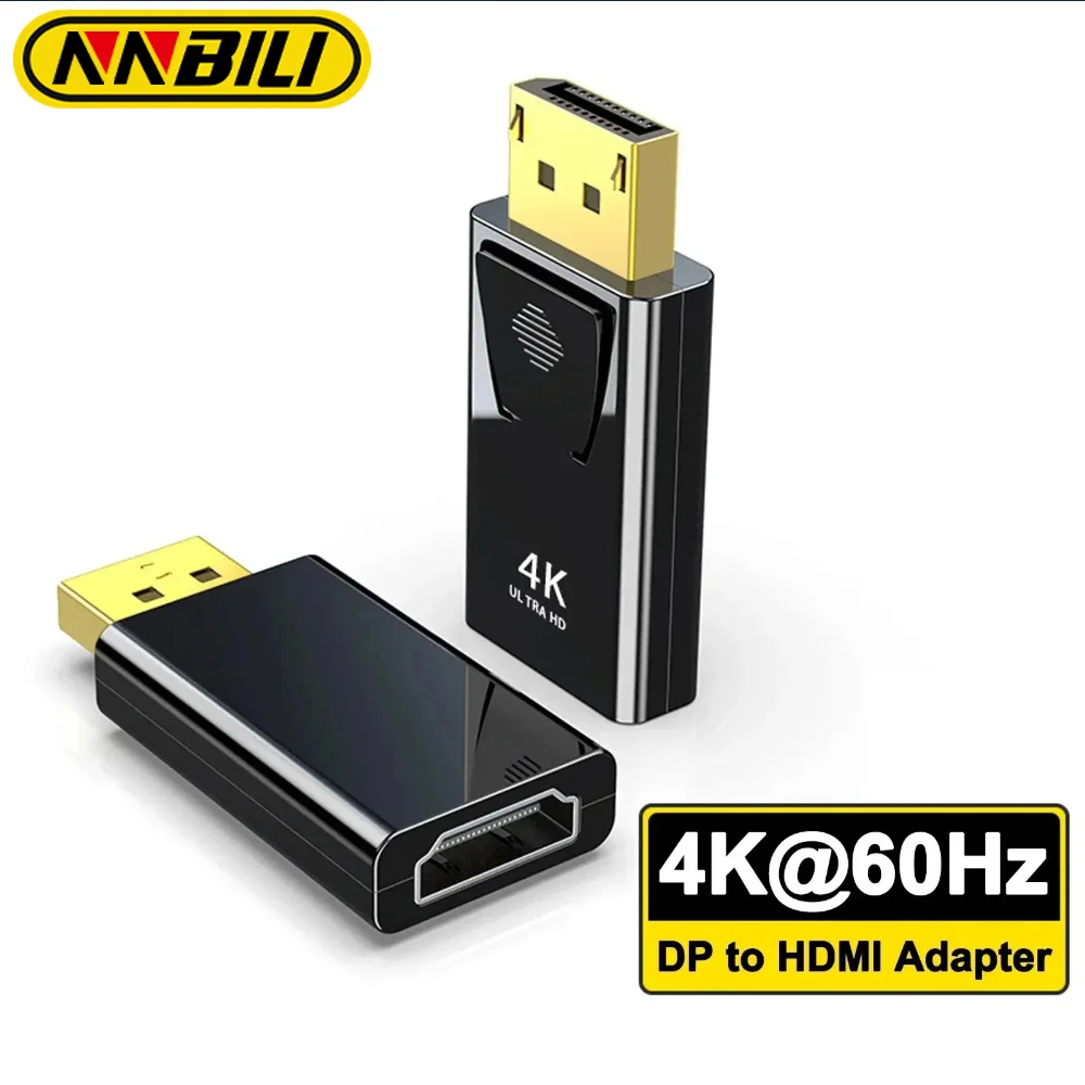 

Адаптер nnделовой 4K 60 Гц, переходник с DP на HDMI штекер на гнездо, для ПК, компьютера, телевизора, ноутбука, проектора