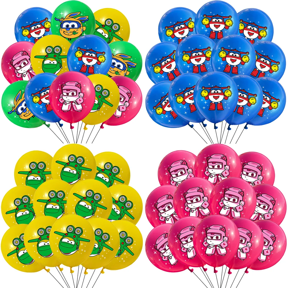 12Pcs 12 zoll Cartoon Super Flügel Latex Ballon Für Geburtstag Baby Dusche Jett Donnie Luftballons Party Dekorationen Klassisches Spielzeug