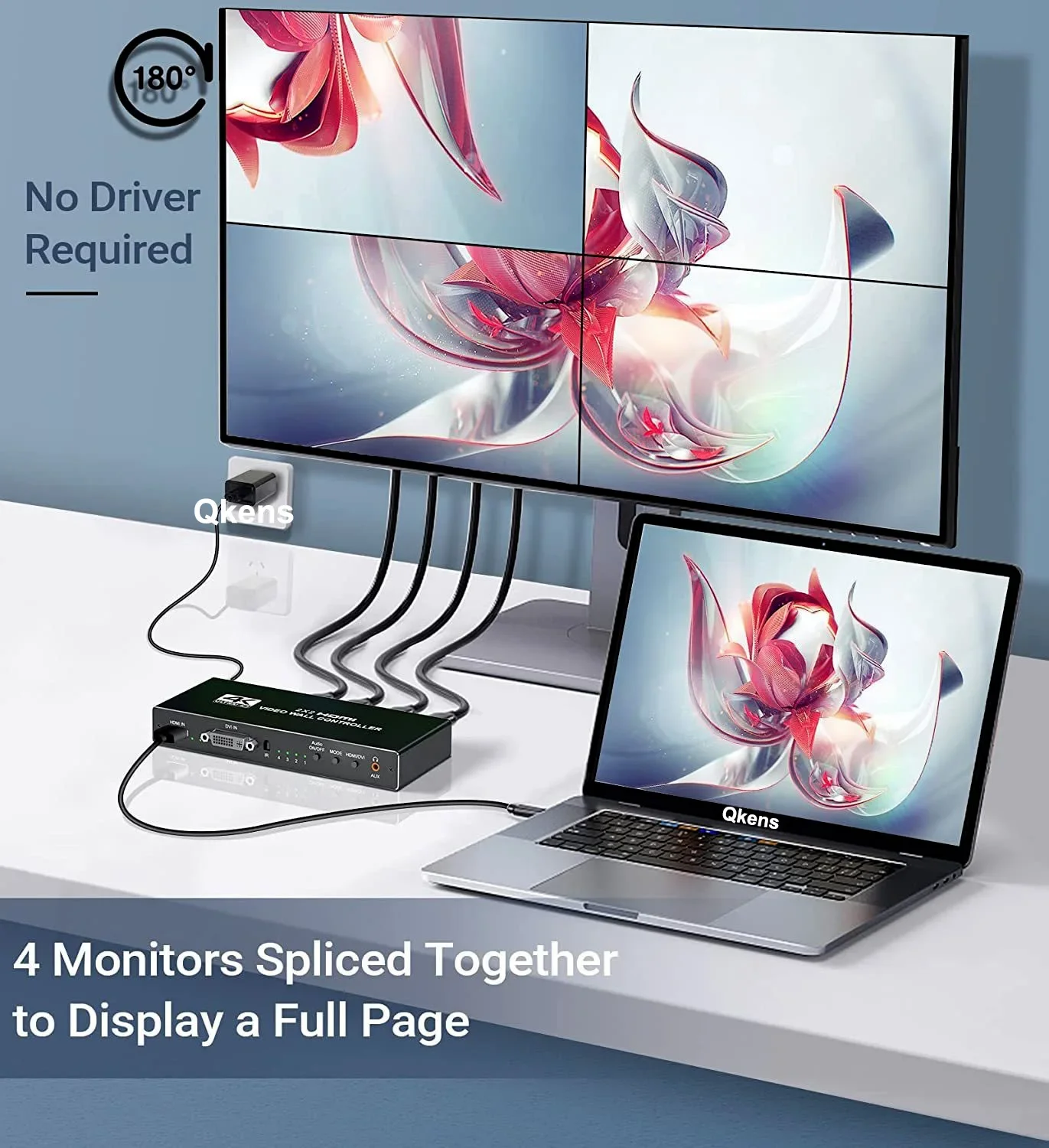 2X2 Video Wall Controller 1080P 4K DVI HDMI Video Wall Processor 1x2 1x4 1x3 2x1