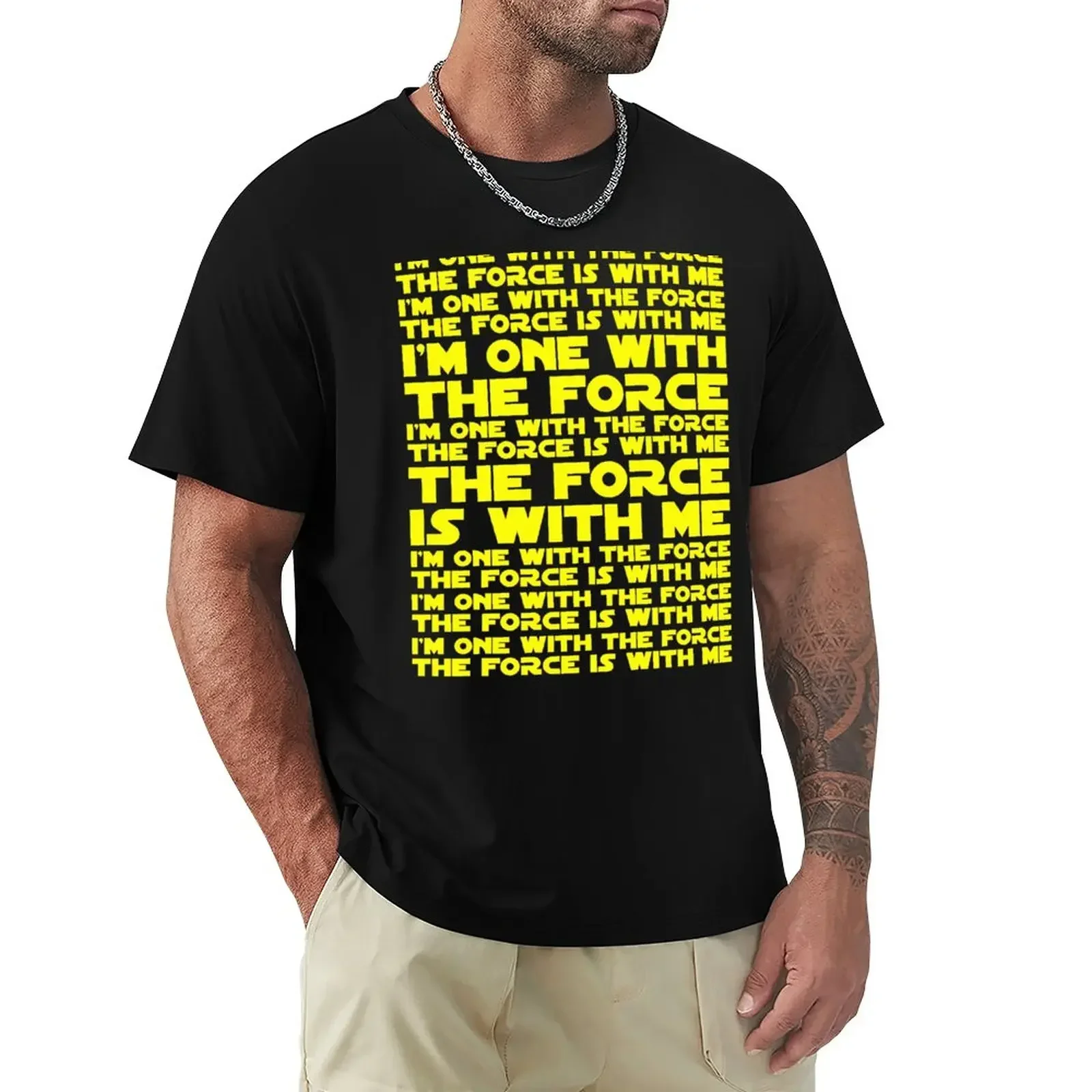 

The Force is with me and I am one with the Force T-Shirt sports fans boys whites aesthetic clothes Short sleeve tee men