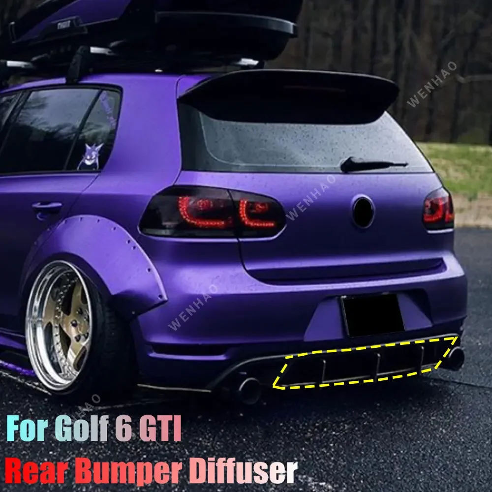 

Car Rear Bumper Diffuser Flag Spoiler Splitter Accessories Trim 2.0 GTI 5K1 For VW Golf MK VI GTI 6 GTI Golf MK6 GTI