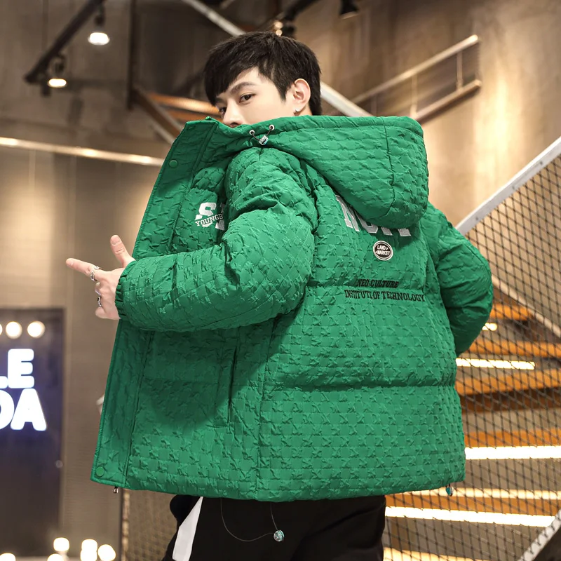 Fashion 2025 Winter Men's Hooded Cotton-Padded Jackets Casual Windproof Warm Coat Youth Streetwear Loose Thicken Parkas Clothing