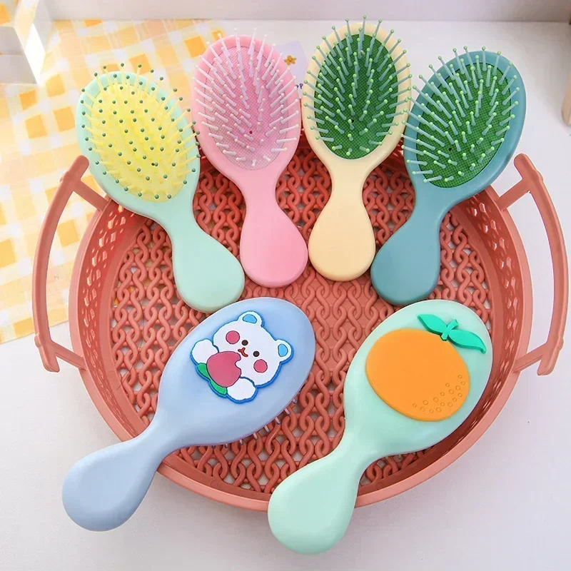 Mini Portable Small Massage Untangling Hairbrush Cute Cartoon Air Cushion Anti-screw Hair Brush Comb for Girls Things Care Tools hair styling tools hair brush comb baby hair comb