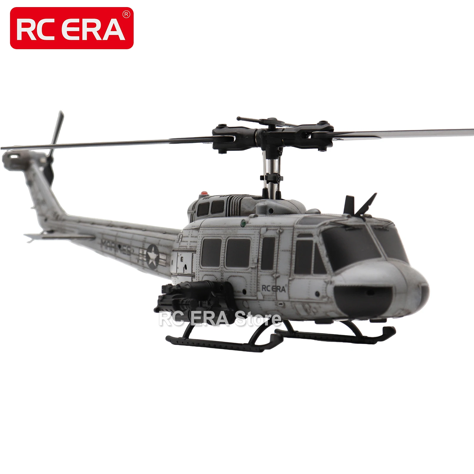 UH1 Huey Weathered Marine RC Helicopter – 6CH Remote Control Aircraft with Optical Flow, TOF Sensor & Auto Stabilization for Hobbyists 3