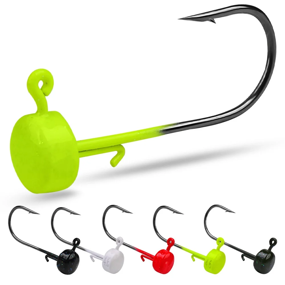 

026/5pcs Fishing Hooks 2.8g 3.5g 4.6g 7g Ned Mushroom Head Jig Sharp Barbed Hook For Soft Worm Lures Jigging FishingTools Tackle