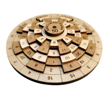 Turntable Wooden Number Puzzle Huarong Road IQ Brain Teaser Montessori Educational Toys Rompecabezas Niño Relogio Infantil 1