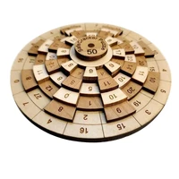 Turntable Wooden Number Puzzle Huarong Road IQ Brain Teaser Montessori Educational Toys Rompecabezas Niño Relogio Infantil 1