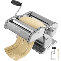 VEVOR Pasta Maker Machine, 9 Adjustable Thickness Settings Noodles Maker,Stainless Steel Rollers and Cutter, Manual Hand Press 1