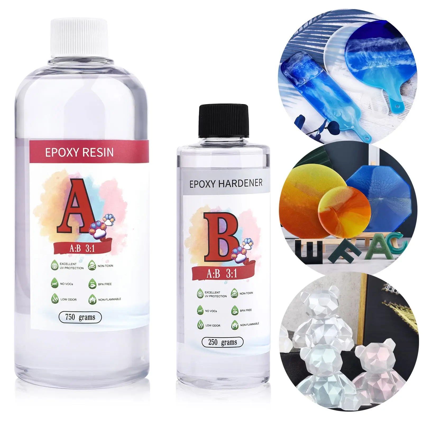 

3:1 Resin Epoxy AB Crystal Clear Glue 100g/280g/400g/1000g Transparent High Adhesive For DIY Resin Jewelry Making Accessories