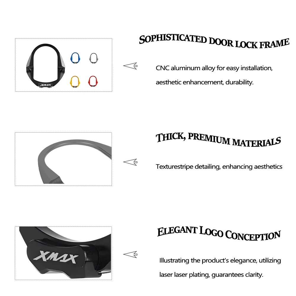 Motocycle Electric Door Lock Decorative Cover For Yamaha X-MAX 300 XMAX X MAX 300 Ignition Key Cap Decorative Kit motorcycle door lock cover