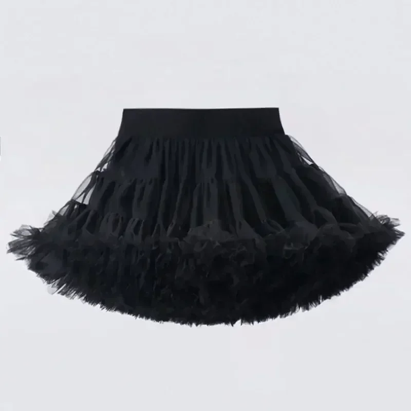 1-8T Lace Skirt Girls Fluffy Chiffon Pettiskirt Solid Colors Tutu Skirts Girl Dance Skirt Christmas Tulle Petticoat Tulle B062 5