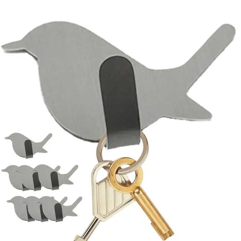 

Самоклеящиеся крючки для хранения, 8 шт., крючок для душа, органайзер в форме птицы из нержавеющей стали, вешалка для кухонных дверей и настенных крючков для