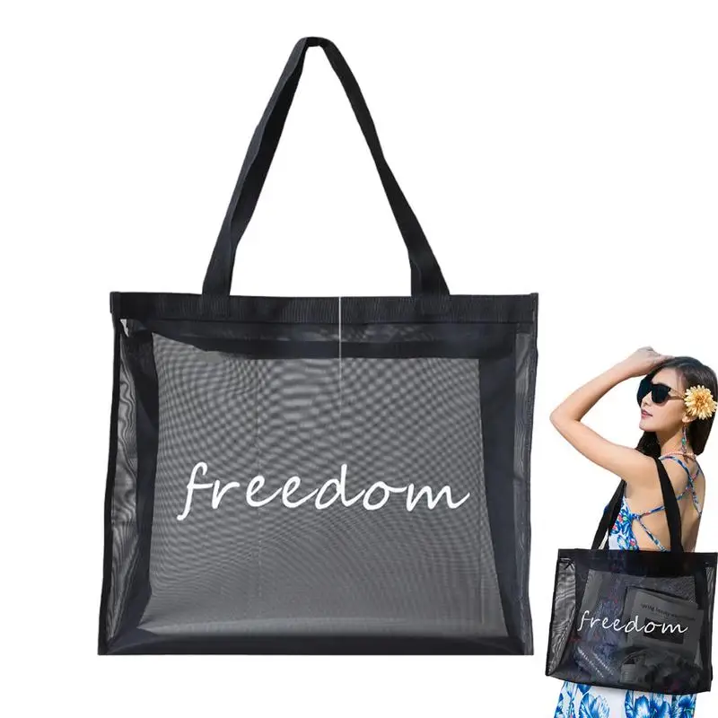 

Beach Bag Mesh Beach Bag With Zipper Foldable Vacation Trip Ogetok Mesh Beach Portable Sea Shell Bags With Zip For Home Supplies