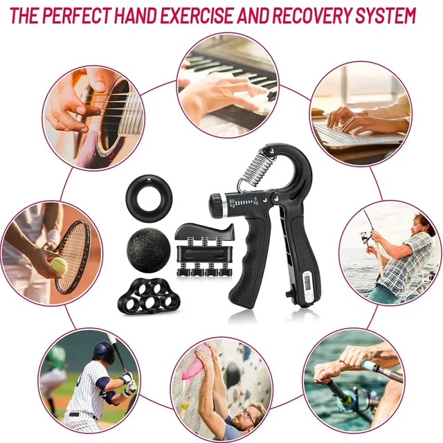 Grip Strength Trainer Kit 1-6 Pack Hand Grip Strengthener for Muscle Building and Injury Recover hand rehabilitation training 6