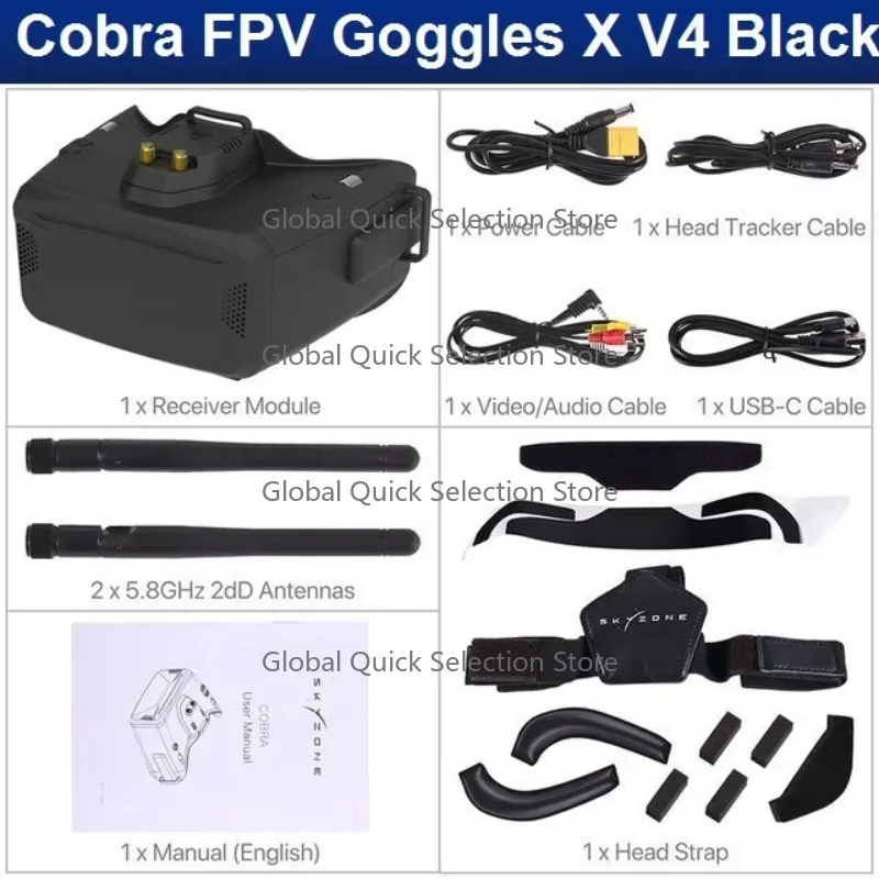 Skyzone Cobra X V4 5.8G Head-Mounted Video Glasses 720P FPV HD Display thumbnail 2