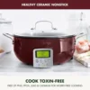 Elite Essential Smart Electric 6QT Skillet Pot,Sear Saute Stir-Fry and Cook Rice, Healthy Ceramic Nonstick and Dishwasher Safe P 2