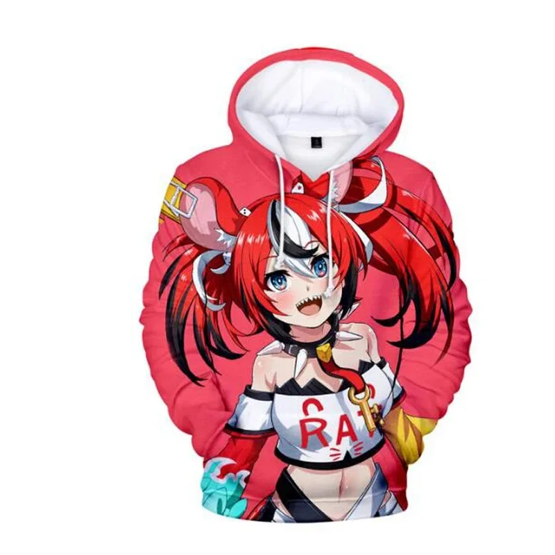 Anime Hakos Baelz Cosplay Hoodie Women Men Harajuku Sweatshirt Streetwear Hip Hop Pullover Hooded Jacket Male Casual Tracksuit