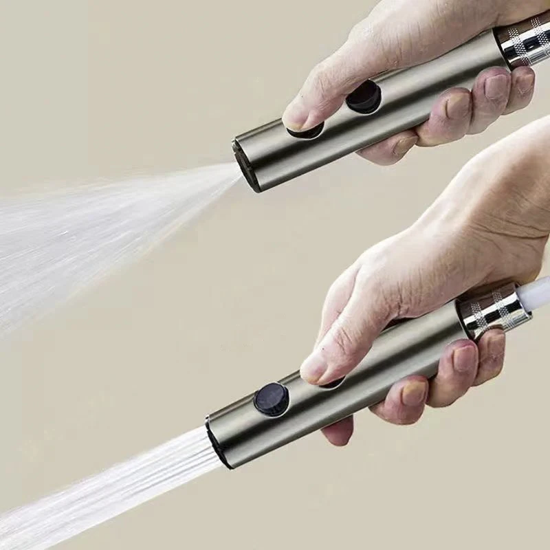 Handheld Toilet Bidet Faucet Rain Sprayer Stainless Steel Dual Button Bidet Sprayer Set Handheld Sprayer Shower Self-Cleaning 4