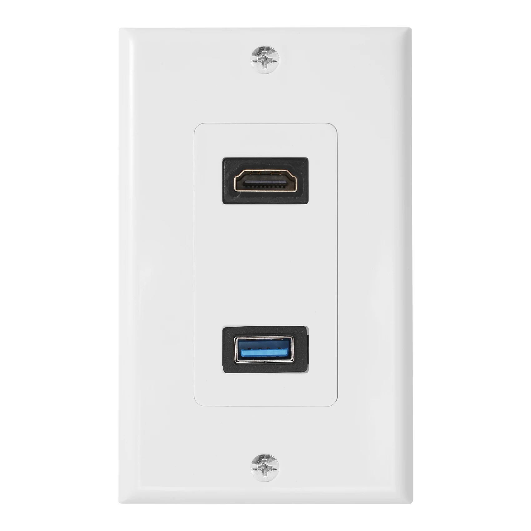 

1x 2Port +USB 3.0 Female Wall Face Plate Panel Outlet Socket Extender White