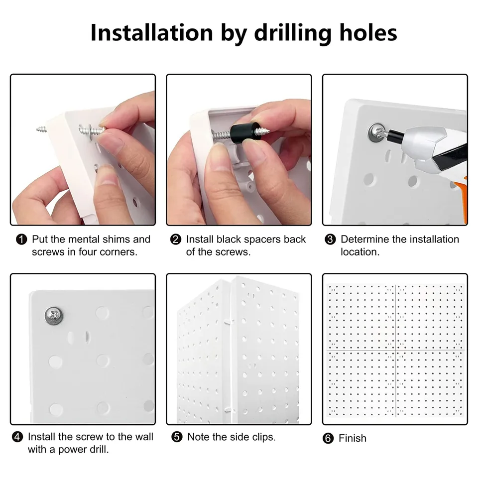 6 Portabicchieri Per Pannello Forato - Organizer Da Parete Per Garage - Foto 11