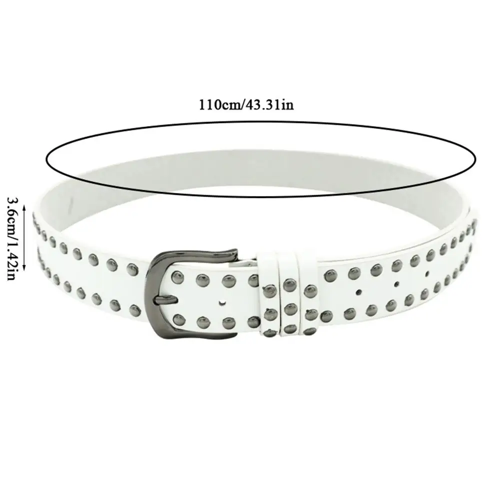 2026 New Women Belt Black Punk Y2K Rivet Belt Women's Sle Jeans Tie-in Vintage Belt Fashion Personality Black Belt Accessories
