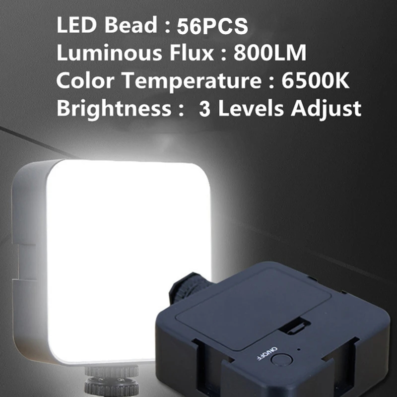 Description Picture 2 of item6500K LED Video Light Camera Fill Lights Lamp with 3 Cold Shoe Portable Photography Lighting for DJI Iconic Brand DSLR Iconic Brand Cameras