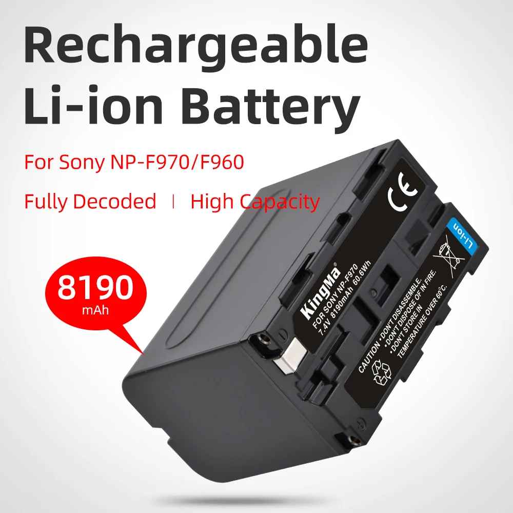 

NP-F970 Battery for Sony f550 f750 1000C 1500C 2500C 198P NX100 Digital Camera LED Fill Lamp Battery