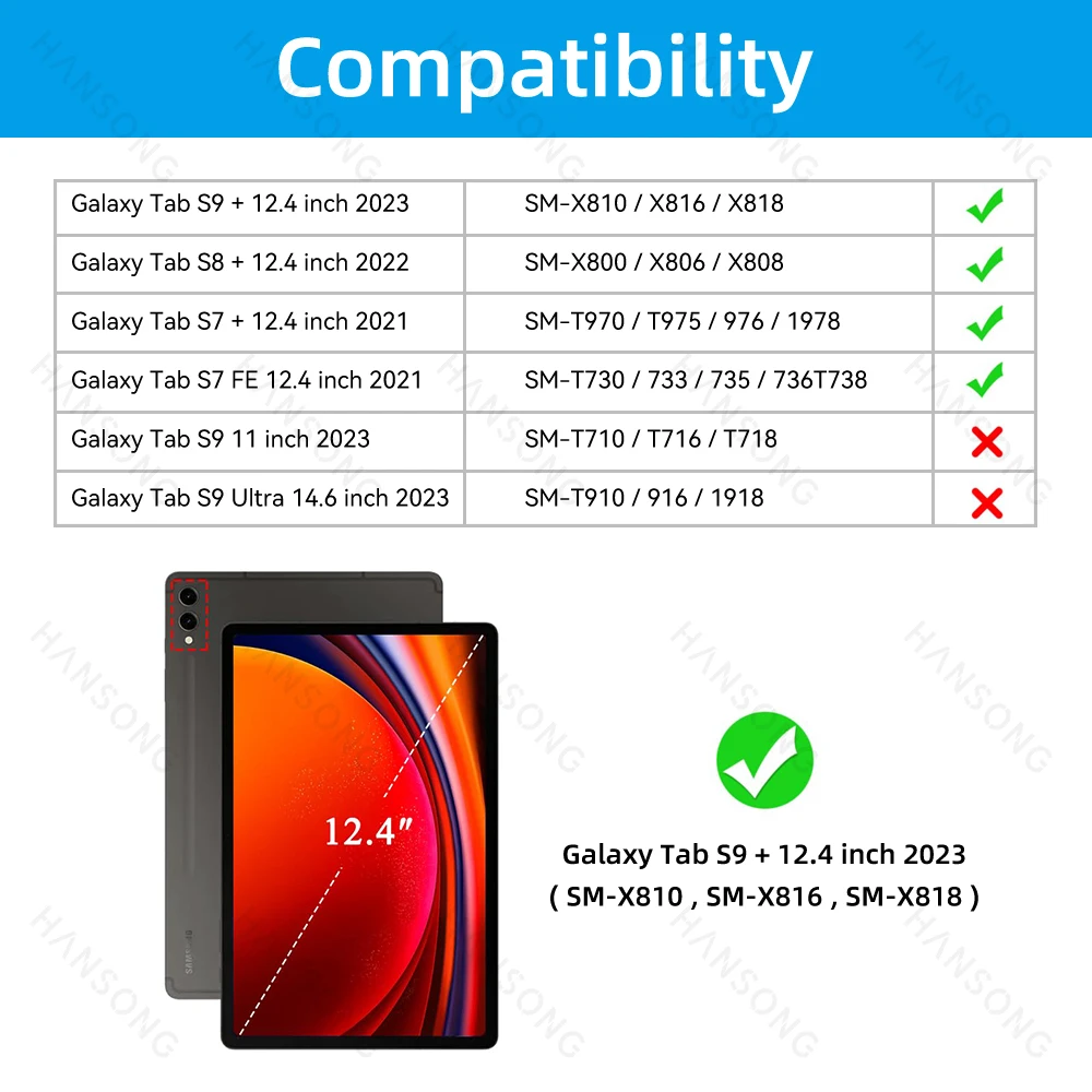 Vidro Temperado para Samsung Galaxy Tab s9 Plus Tab s8 Plus s7 Plus s7 fe 124 Polegadas Alta Definição Protetor de Tela 9h - Imagem 4