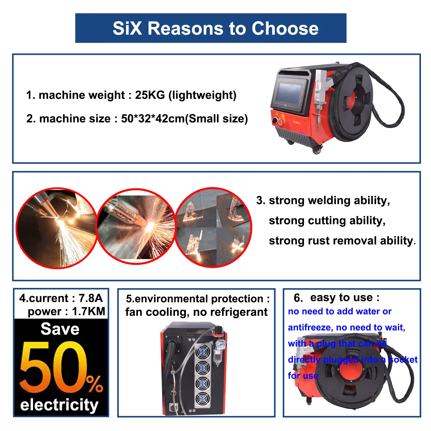 700W Air Cooled Laser Welder Handheld Fiber Laser Welding Machine 4 in 1 Cutting Welding Cleaning for Metal Air Cooling