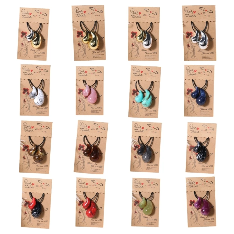 

Stylish Waterdrop Pendant Necklace for Couples Adjustable Clavicular Chain Charm Tear Drop Pendant Necklace Accessories DropShip