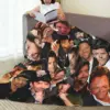 Throw Blanket Hugh Jackman Photo Collage Micro Fleece Blanket Four Sizes Cartoon Comfortable For Bedroom AntiPilling Blanket 2