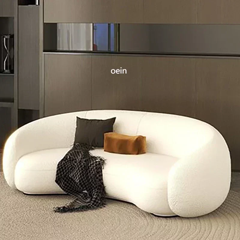 White Big Living Room Sofas Europe Loveseat Circle Curved Nordic Living Room Sofa Home use Luxury Sofy Do Salonu Home Furniture